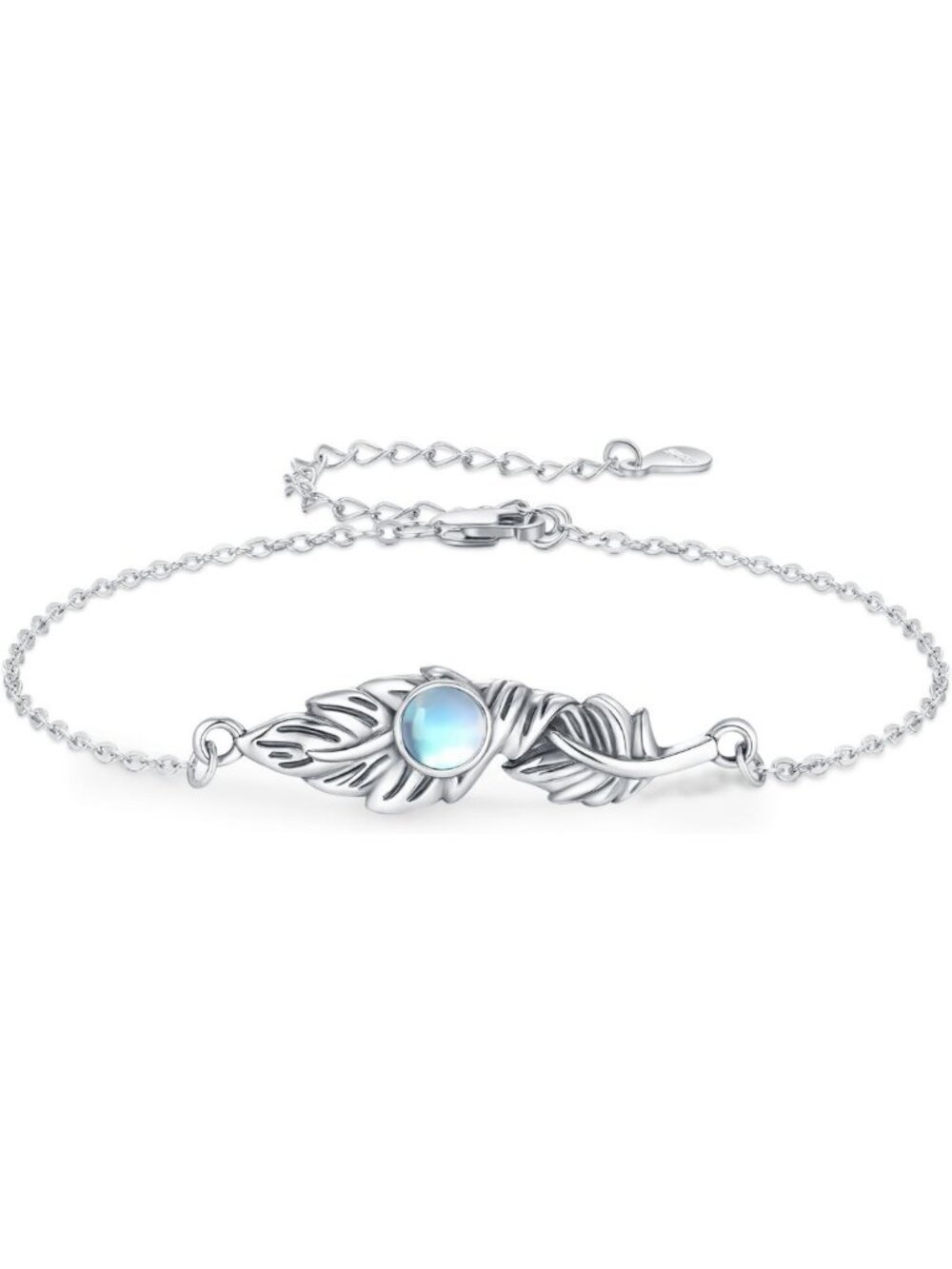 Sterling Silver 925 Charm Bracelet for Women - Star of David, Palm Tree, Evil
